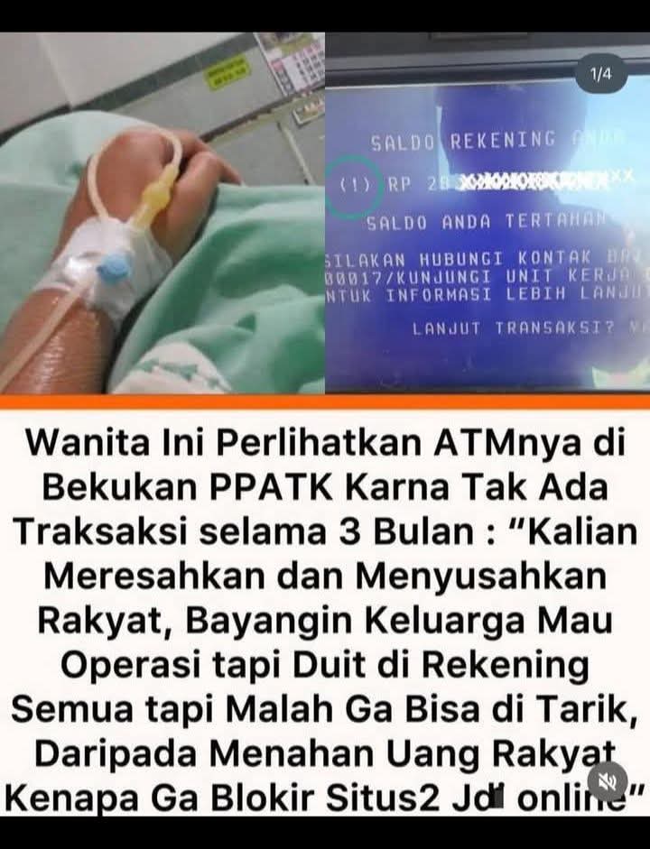 REKENING DIBEKUKAN SAAT BUTUH BIAYA OPERASI, WANITA INI VIRALKAN KELUHAN: “KENAPA GAK BLOKIR SITUS JUDI ONLINE?”